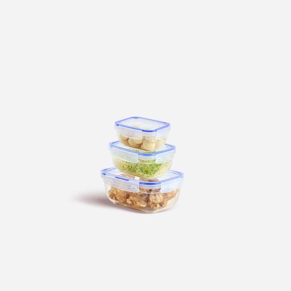 3 Parça Contalı Dikdörtgen Set (400-800-1400 ml)