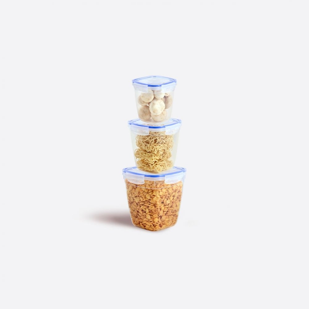 3 Parça Contalı Kare Set (1075-1900-3200 ml)