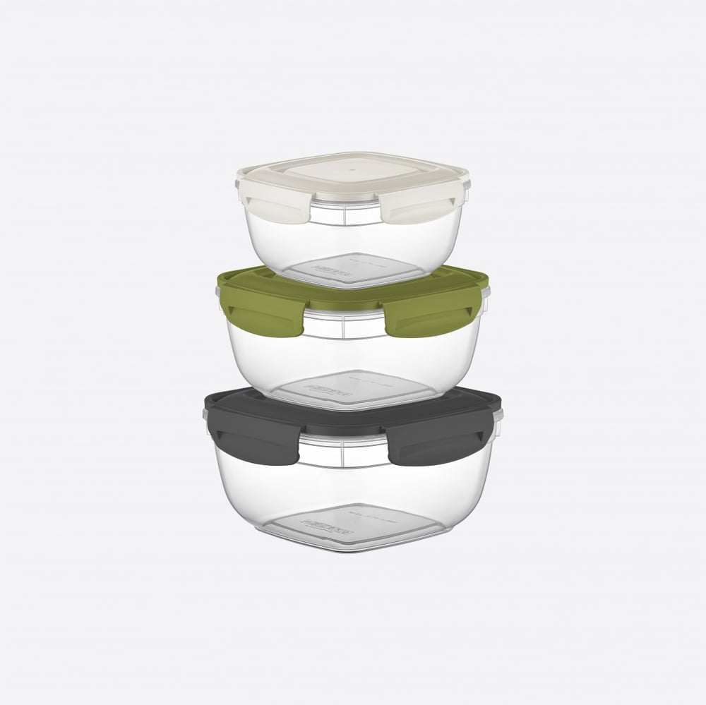 3 Parça Dikdörtgen Fresh Box Set (500-900-1500 ml)