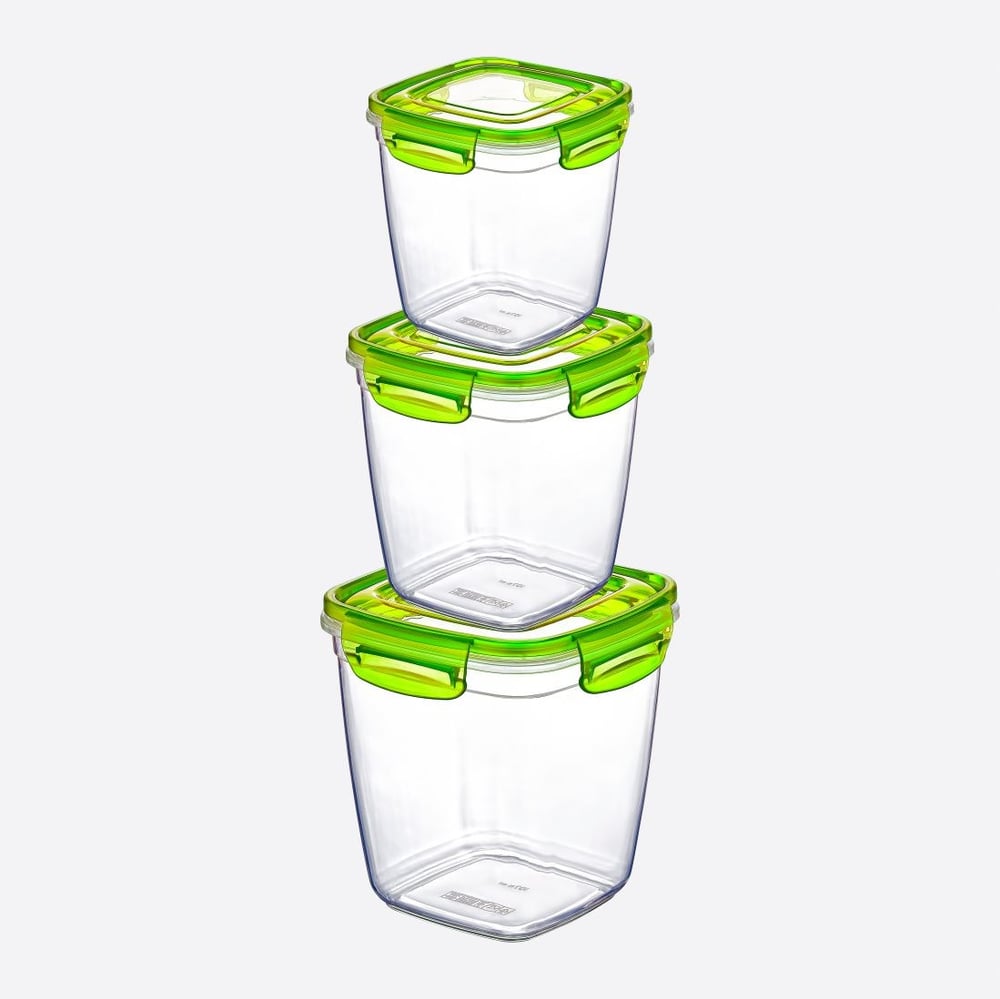 3 Parça Dikdörtgen Fresh Box Set (575-1075-1900 ml)