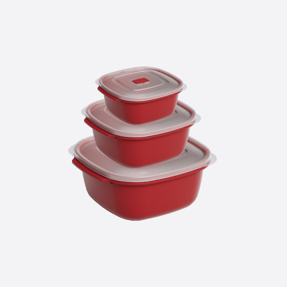 3 Parça Heat'n Go Kare Set ( 550 x 1100 x 2200 ml )