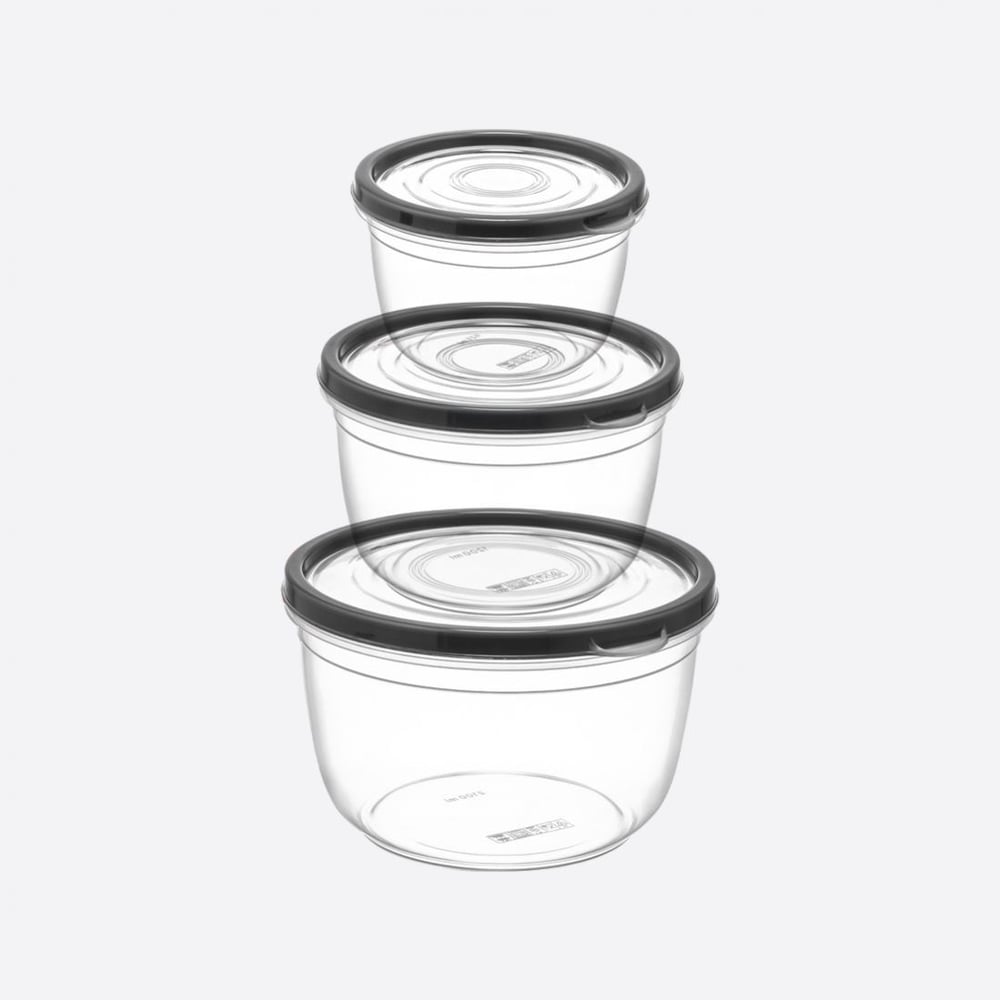 3 Parça Kompakt Yuvarlak Set (625-1200-2100 ml)