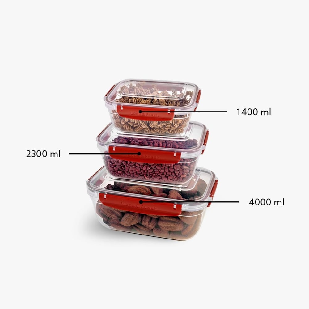3 Parça Master Dikdörtgen Set (1400-2300-4000 ml)