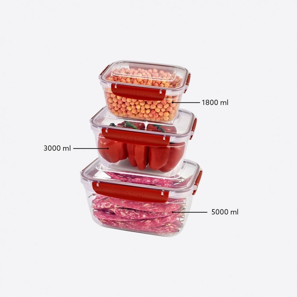 3 Parça Master Dikdörtgen Set (1800-3000-5000 ml)