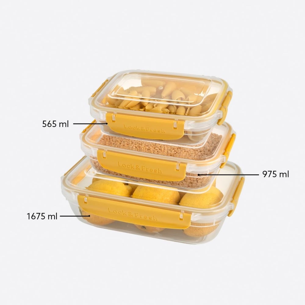 3 Parça Master Dikdörtgen Set (565-975-1675 ml)