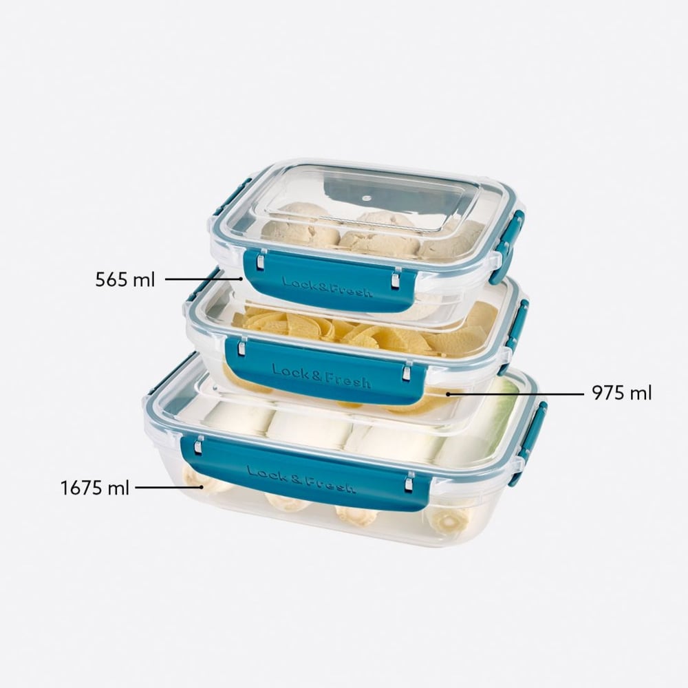 3 Parça Master Dikdörtgen Set (565-975-1675 ml)