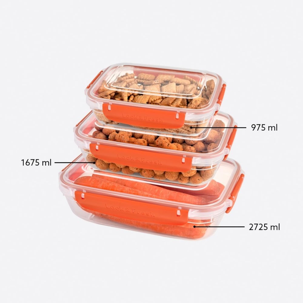 3 Parça Master Dikdörtgen Set (975-1675-2725 ml)