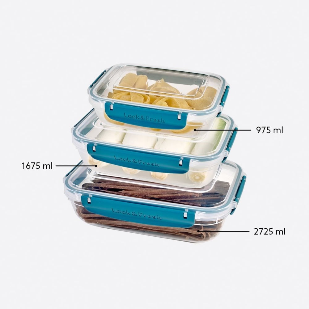 3 Parça Master Dikdörtgen Set (975-1675-2725 ml)
