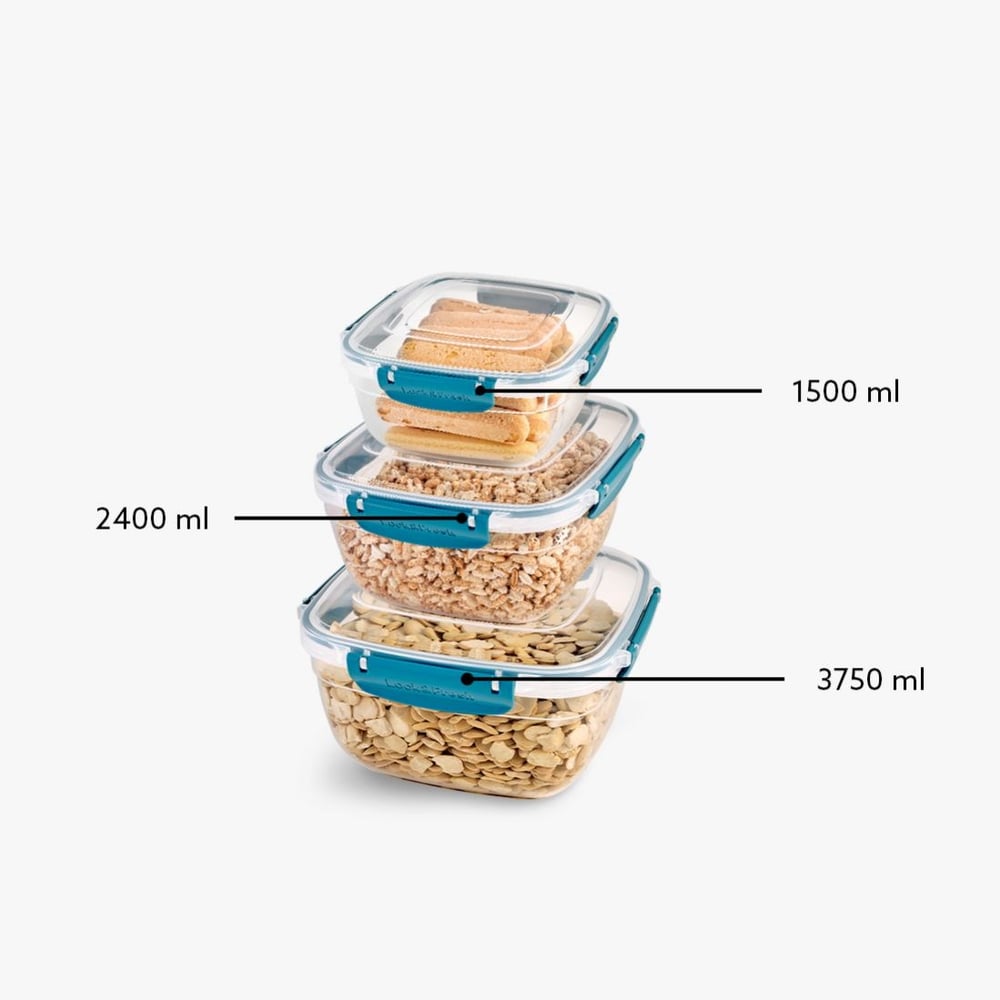 3 Parça Master Kare Set (1500-2400-3750 ml)