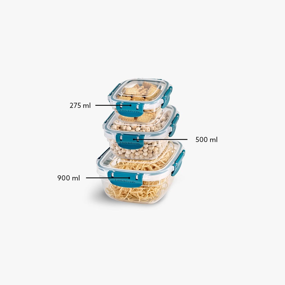 3 Parça Master Kare Set (275-500-900 ml)