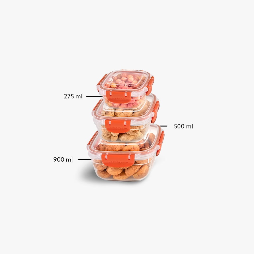 3 Parça Master Kare Set (275-500-900 ml)