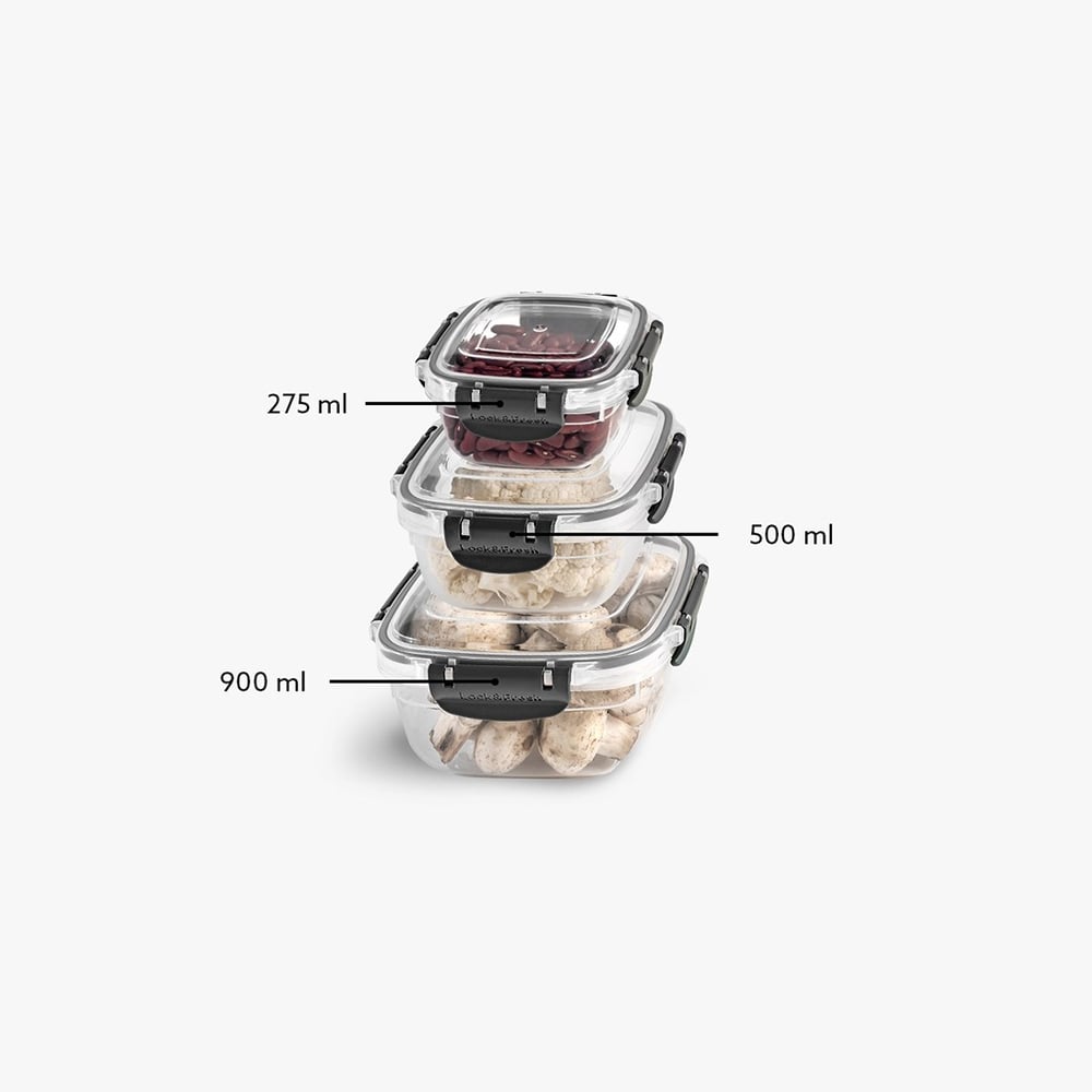 3 Parça Master Kare Set (275-500-900 ml)