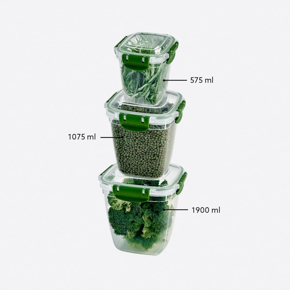 3 Parça Master Kare Set (575-1075-1900 ml)