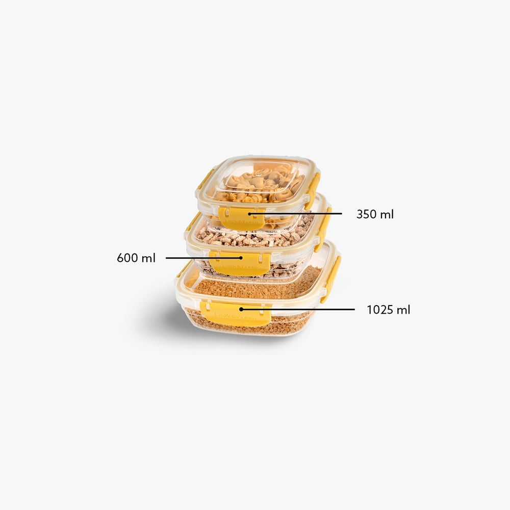 3 Parça Master Kare Set (600-1025-1700 ml)