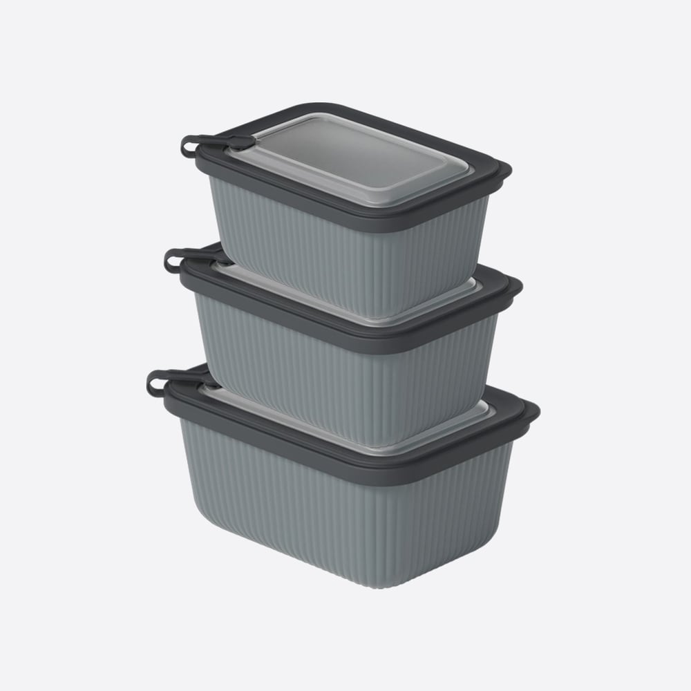3 Parça MicroLine Dikdörtgen Set ( 1100-1800-3000 ml )