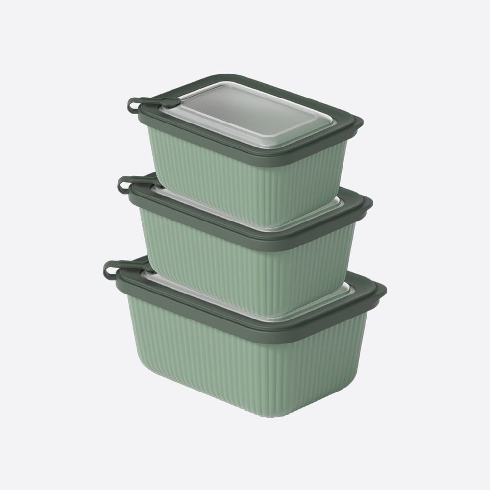 3 Parça MicroLine Dikdörtgen Set ( 1100-1800-3000 ml )