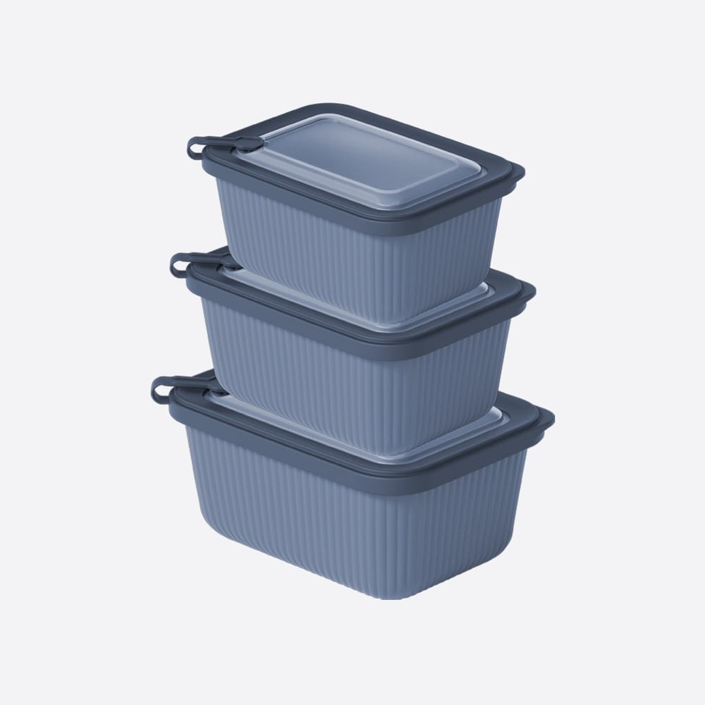 3 Parça MicroLine Dikdörtgen Set ( 1100-1800-3000 ml )
