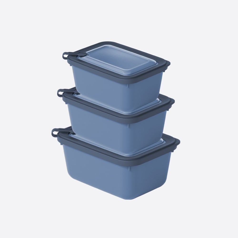 3 Parça MicroSafe Dikdörtgen Set ( 600-1100-1800 ml )