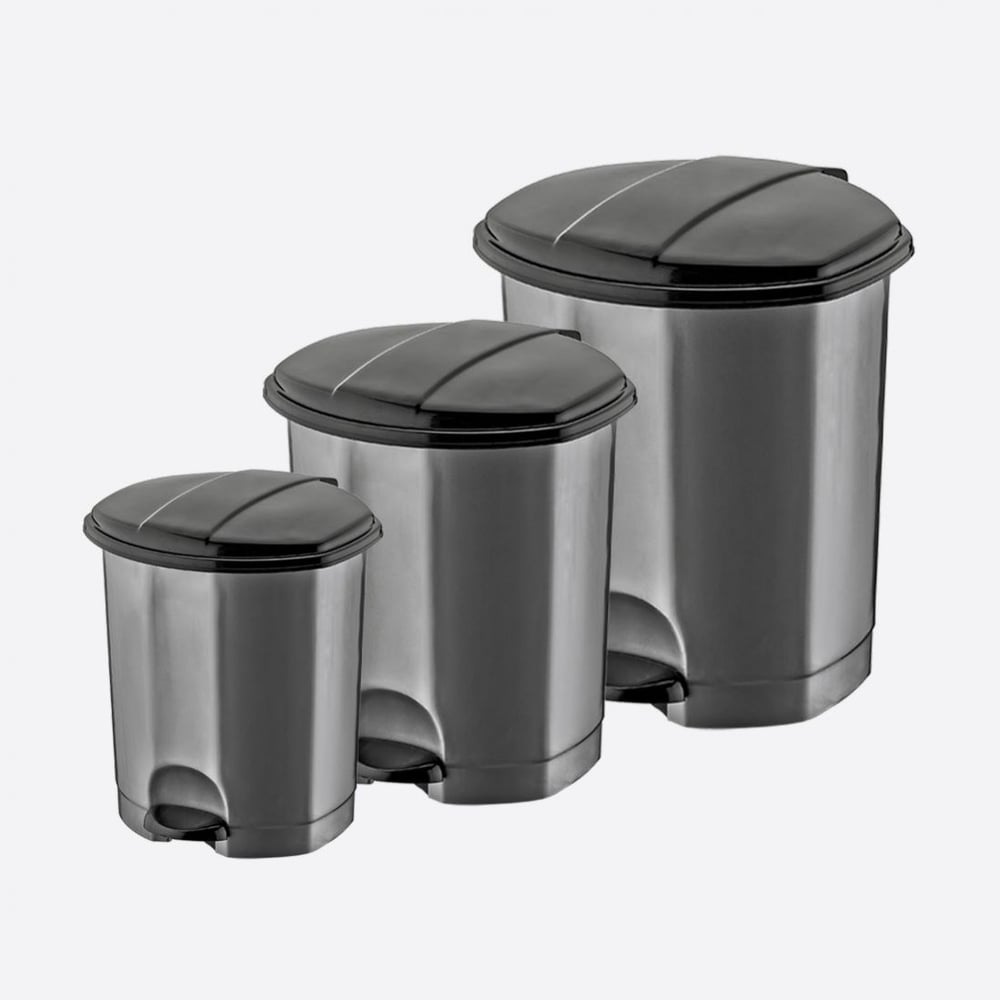 3 Parça Pedallı Çöp Kovası Set (5L-11L-30L)
