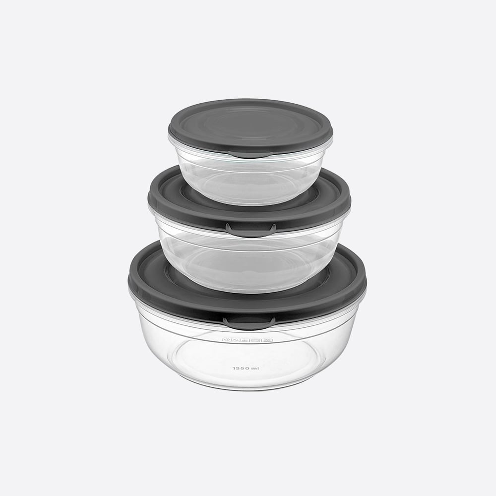 3 Parça Vakum Yuvarlak Set (400-800-1350 ml)