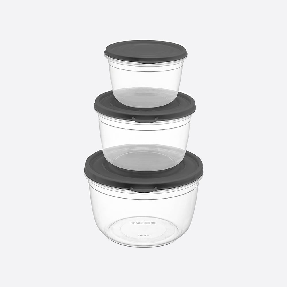 3 Parça Vakum Yuvarlak Set (625-1200-2100 ml)