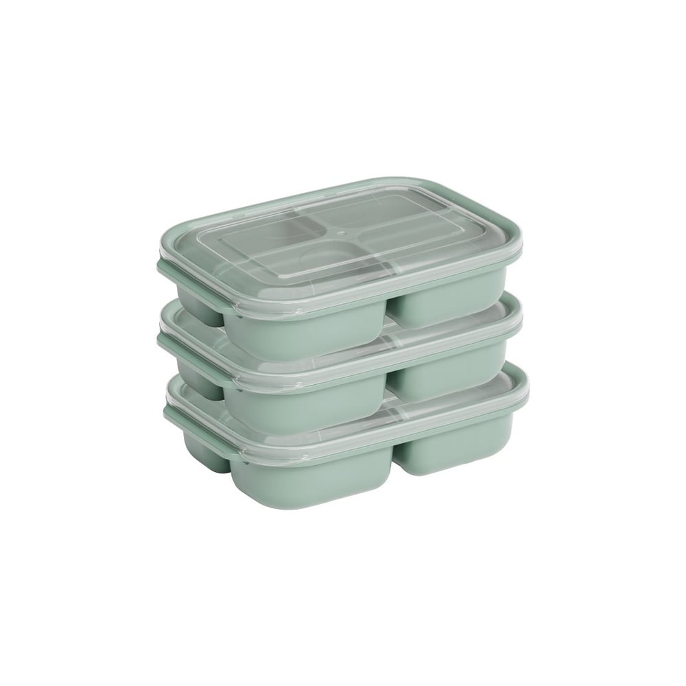 3 lü 1750 ml 4 Bölme Dikdörtgen Easy Keep Set