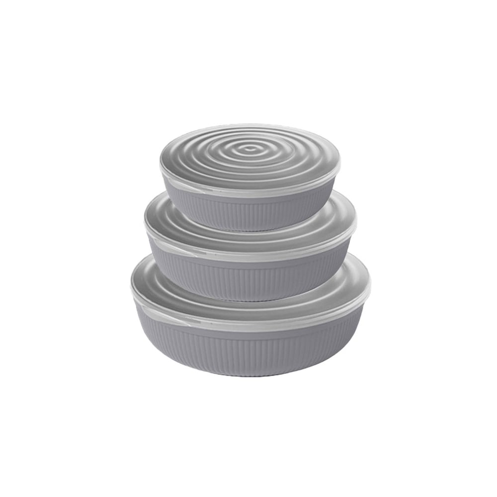 3 lü Sığ Line Chef Kapaklı Kase Set (2350,3000,4000)