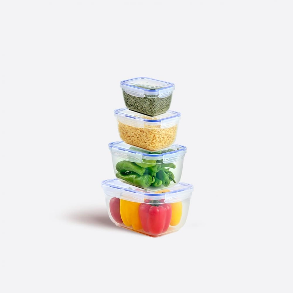 4 Parça Contalı Dikdörtgen Set (1000-1800-3000-5000 ml)