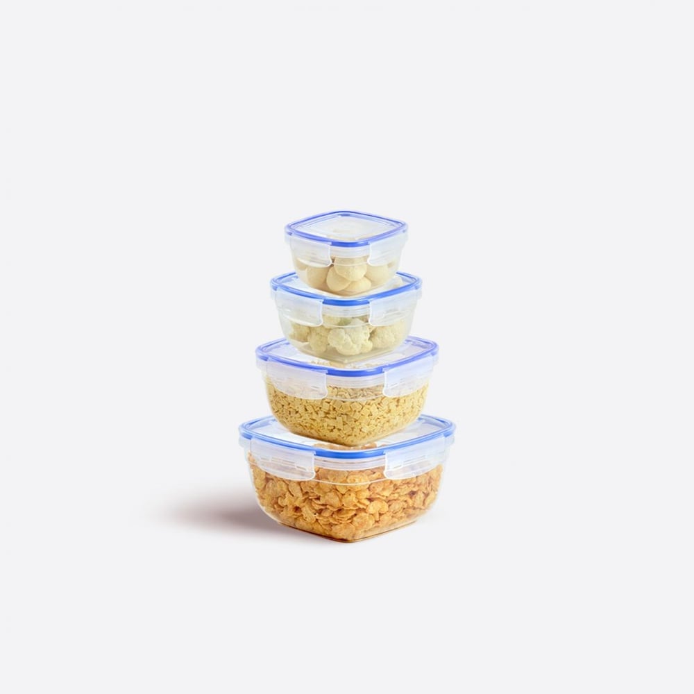 4 Parça Contalı Kare Set (275-500-900-1500 ml)