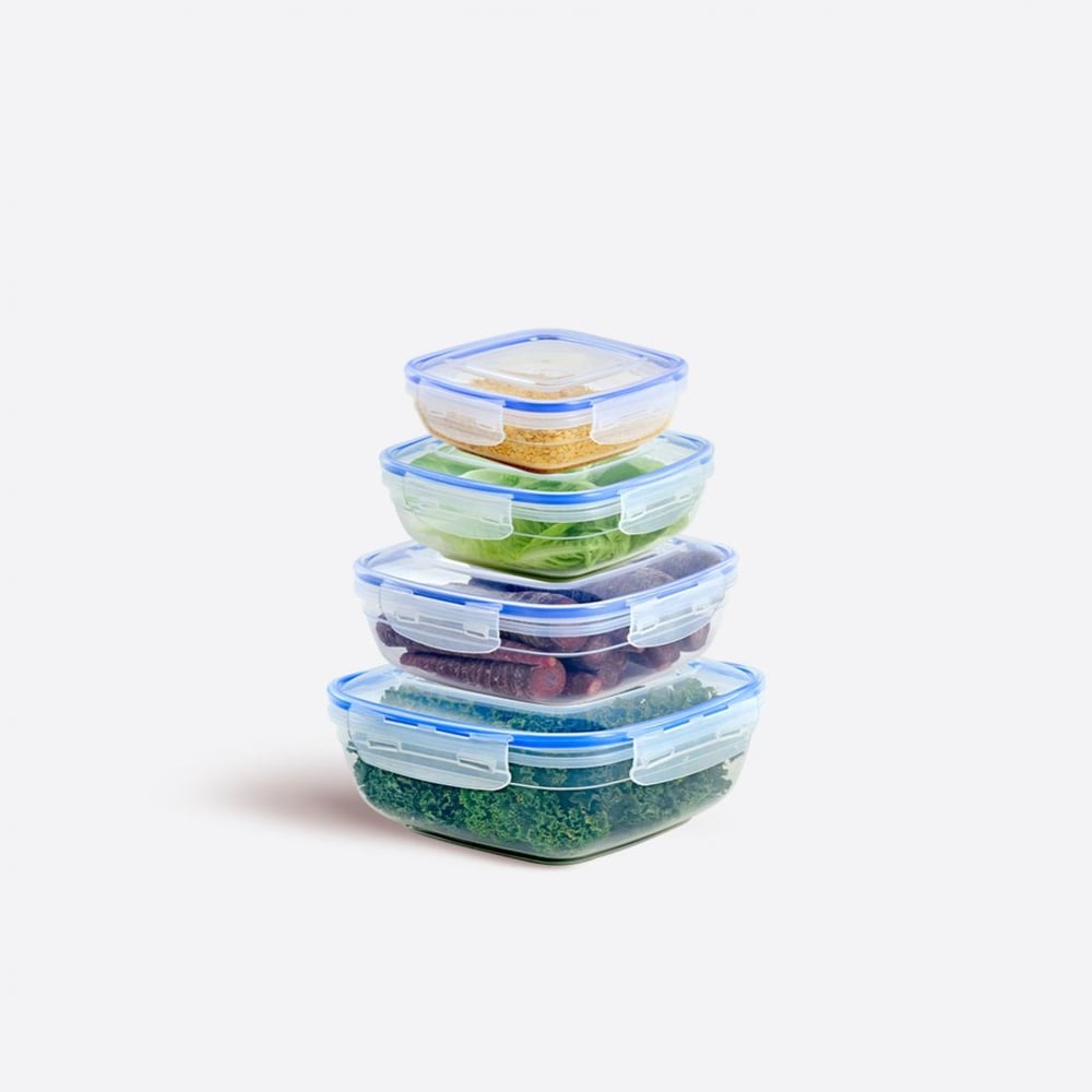 4 Parça Contalı Kare Set (600-1025-1700-2700 ml)