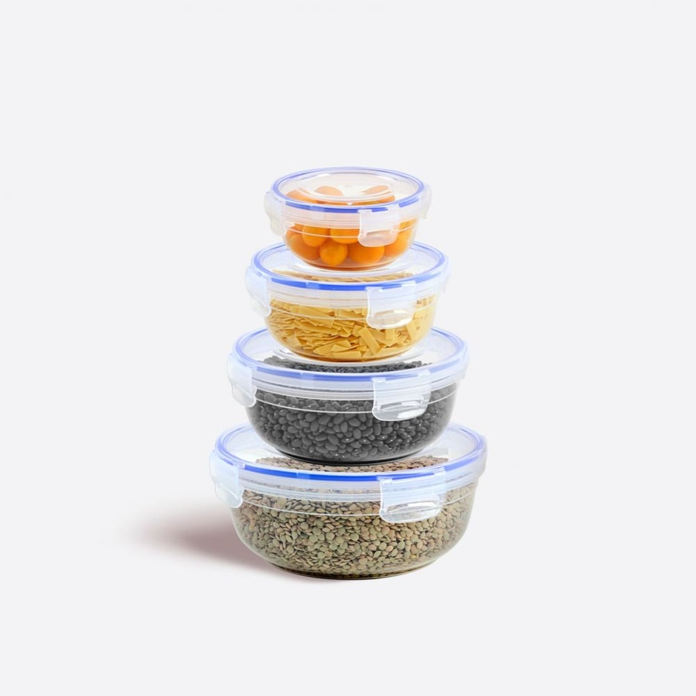 4 Parça Contalı Yuvarlak Set (400-800-1350-2250 ml)