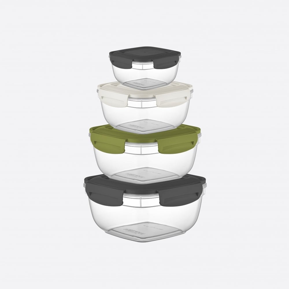 4 Parça Dikdörtgen Fresh Box Set (275-500-900-1500 ml)