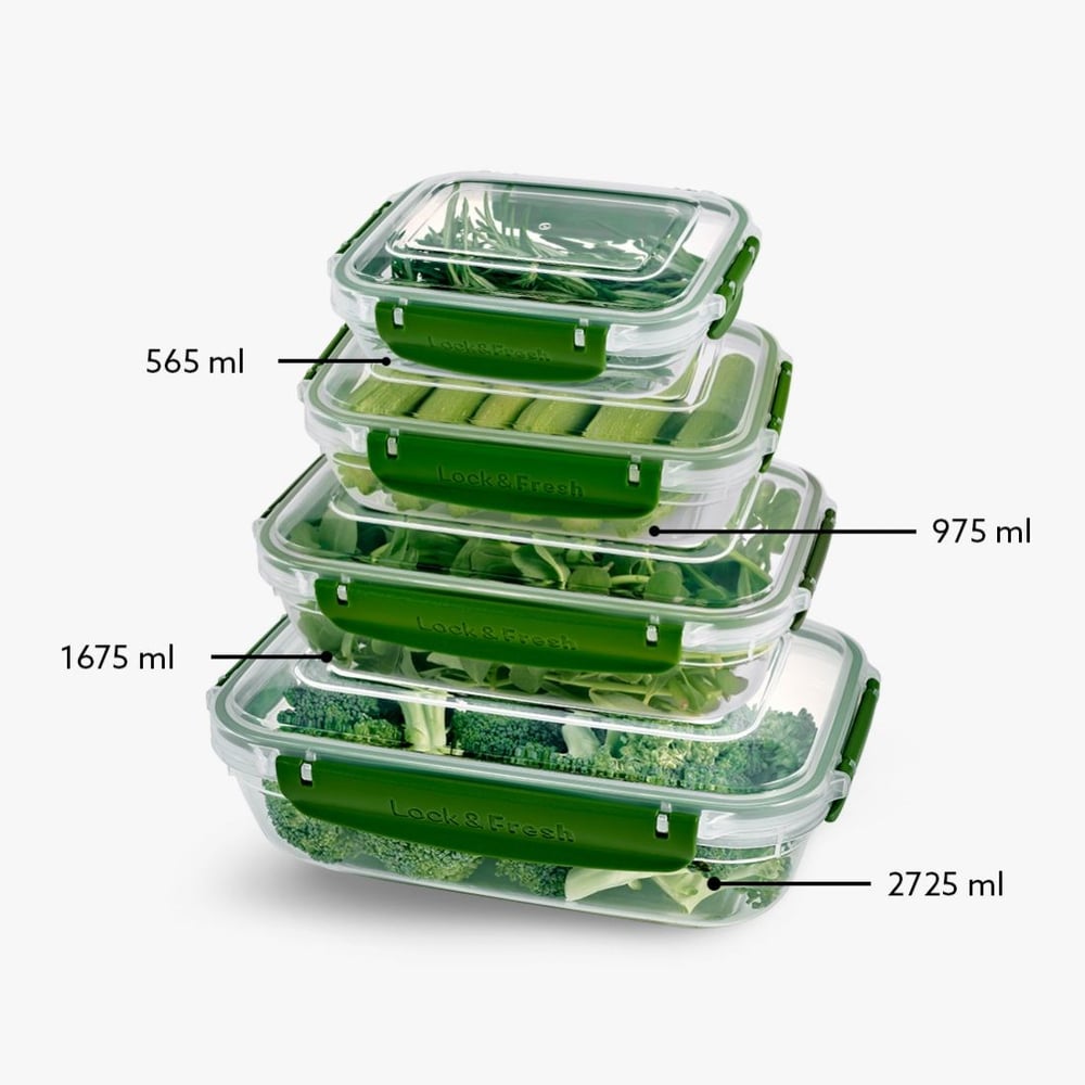 4 Parça Master Dikdörtgen Set (565-975-1675-2725 ml)