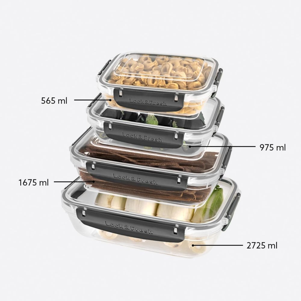 4 Parça Master Dikdörtgen Set (565-975-1675-2725 ml)
