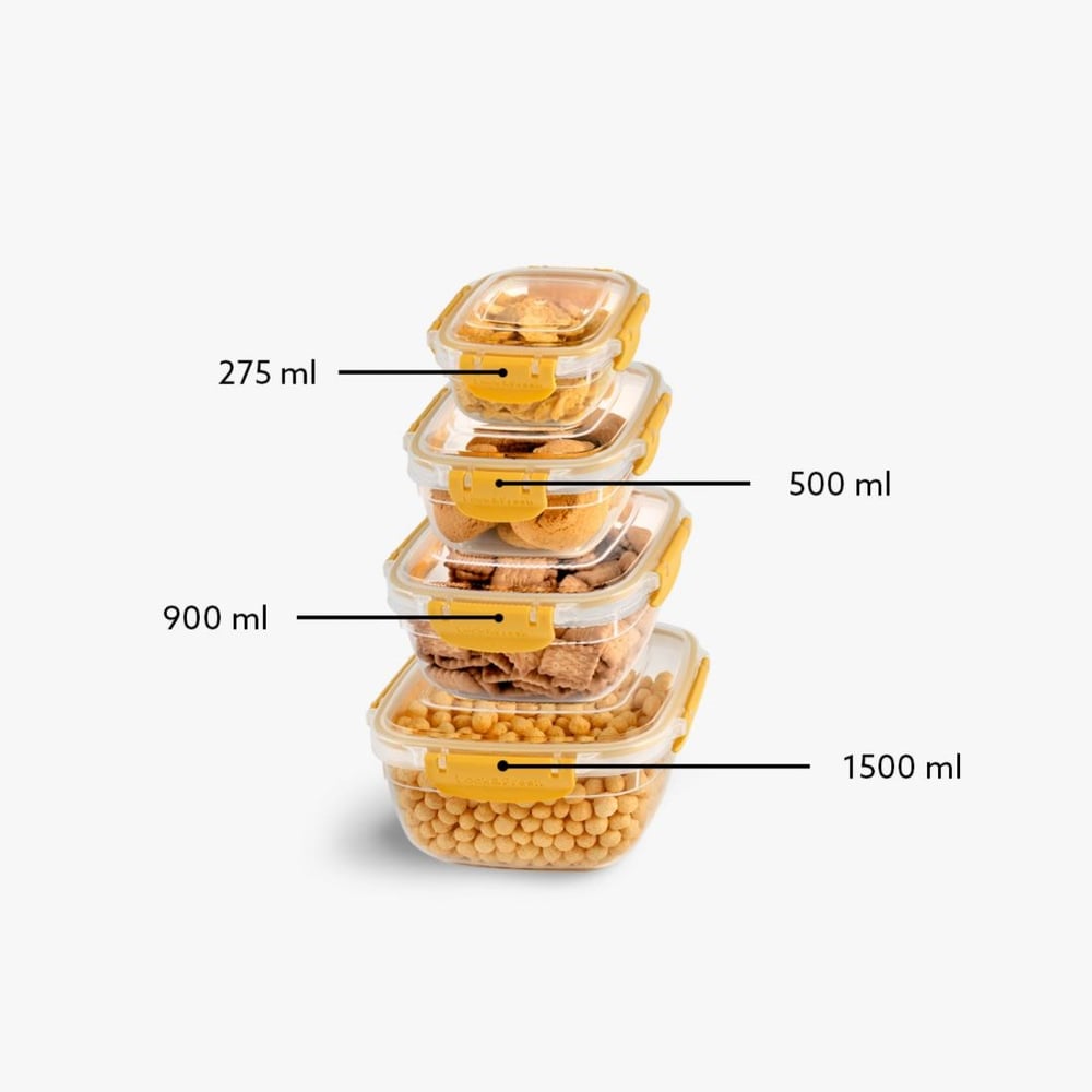 4 Parça Master Kare Set (275-500-900-1500 ml)