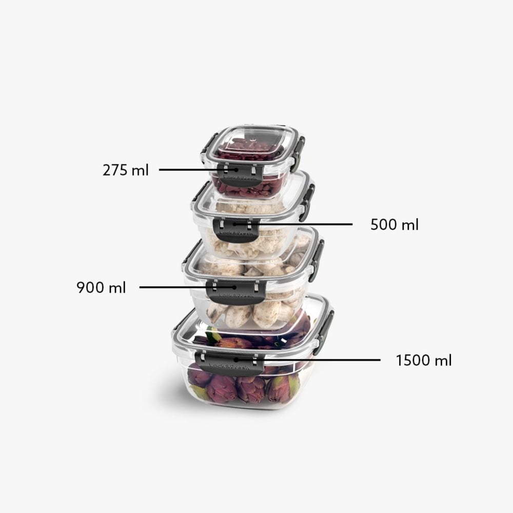 4 Parça Master Kare Set (275-500-900-1500 ml)