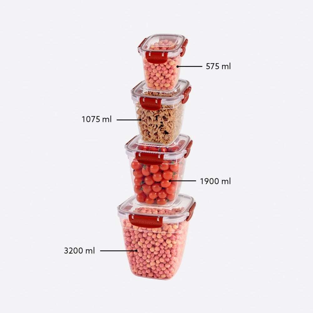 4 Parça Master Kare Set (575-1075-1900-3200 ml)