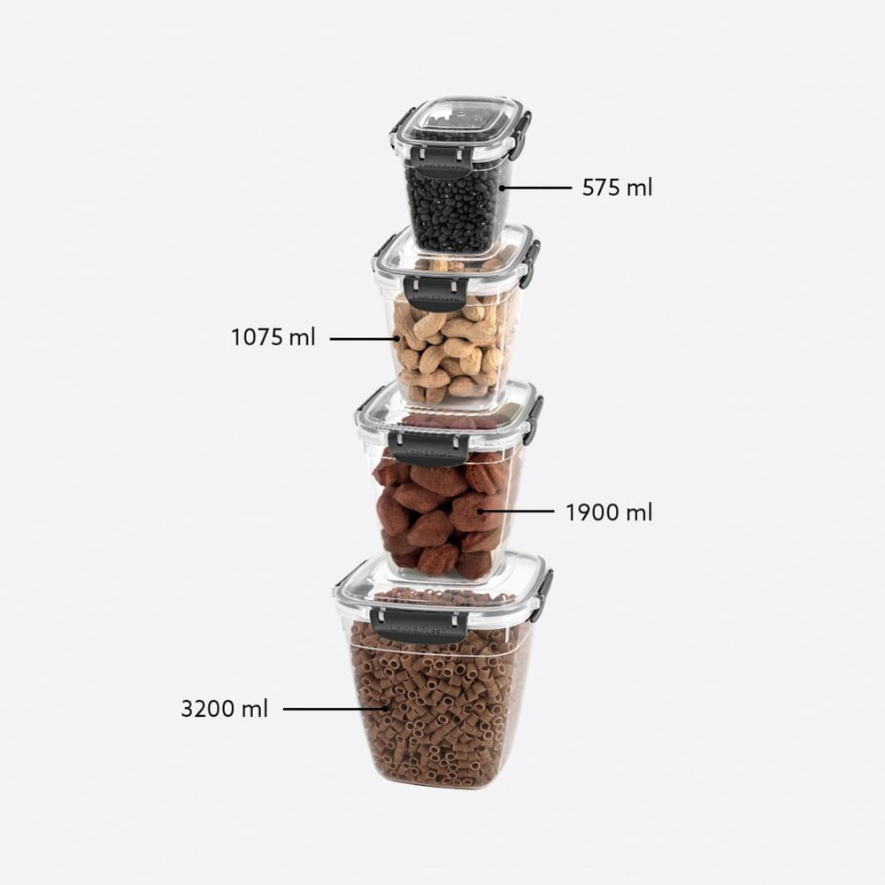 4 Parça Master Kare Set (575-1075-1900-3200 ml)