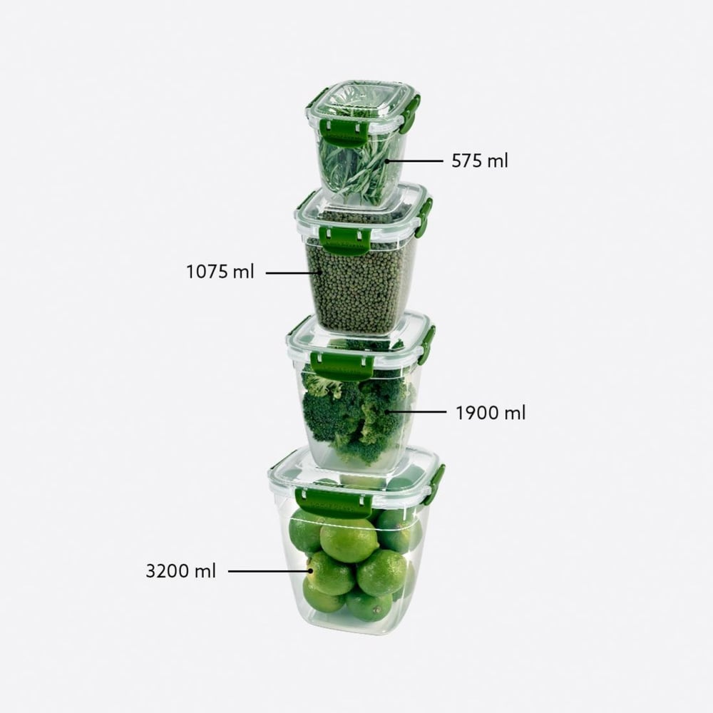 4 Parça Master Kare Set (575-1075-1900-3200 ml)