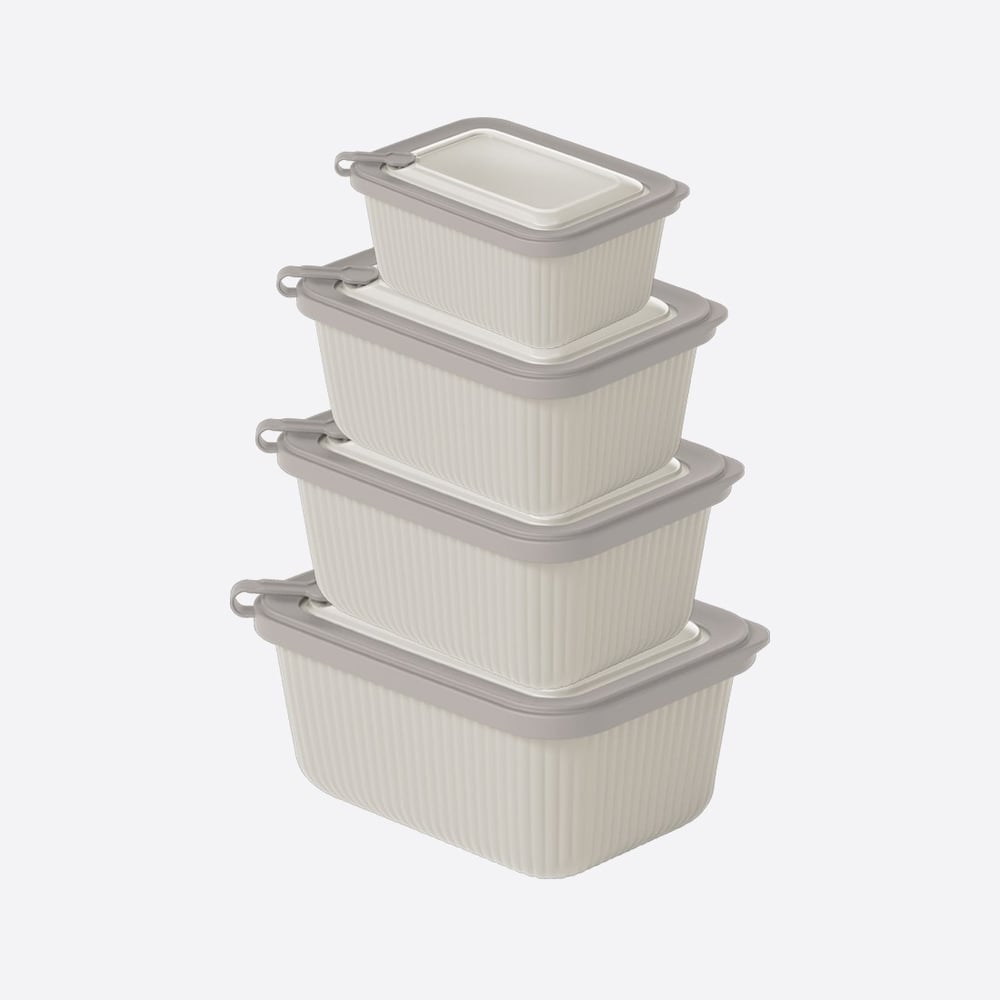 4 Parça MicroLine Dikdörtgen Set ( 600-1100-1800-3000 ml )