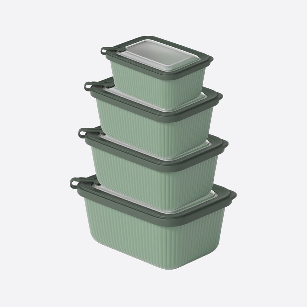 4 Parça MicroLine Dikdörtgen Set ( 600-1100-1800-3000 ml )