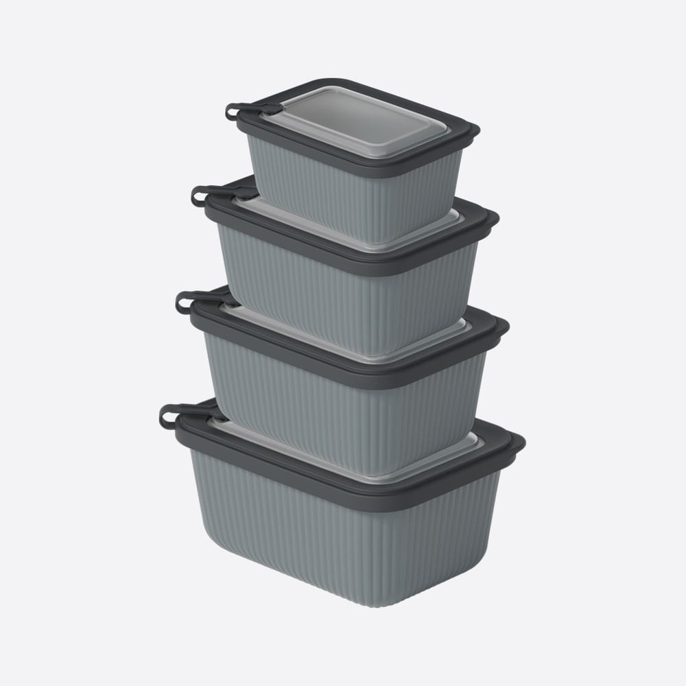 4 Parça MicroLine Dikdörtgen Set ( 600-1100-1800-3000 ml )