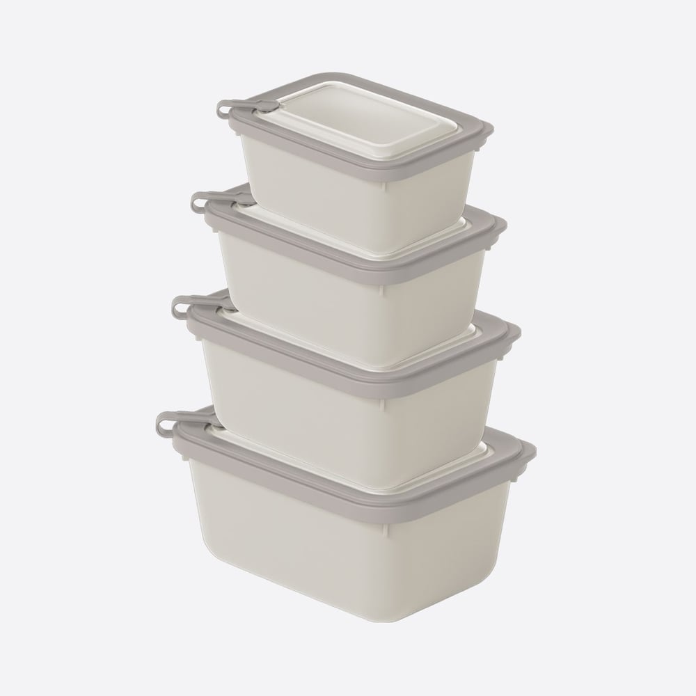 4 Parça MicroSafe Dikdörtgen Set ( 600-1100-1800-3000 ml )