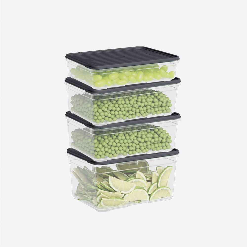 4 Parça Smart Modüler Set ( 1100 ml, 2x1650 ml, 2100 ml )