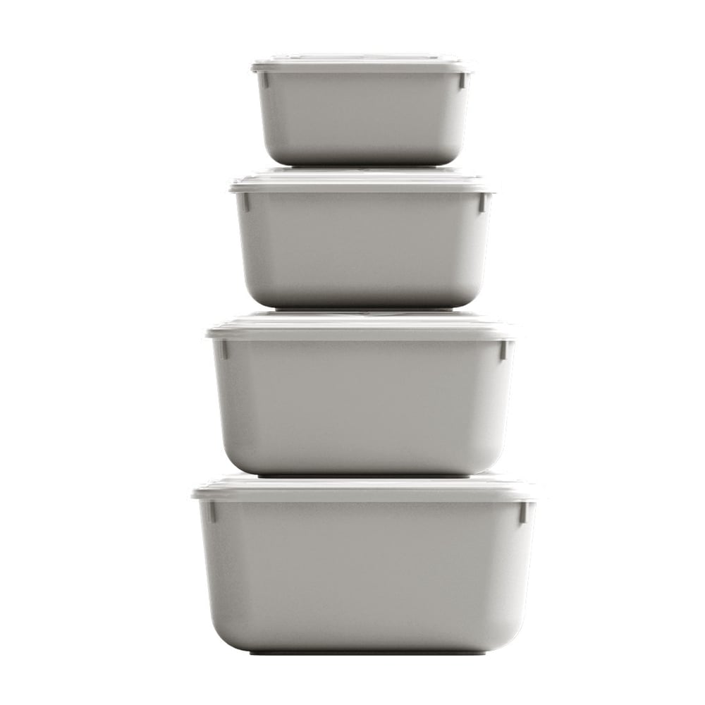 4 Parça Snap Lid Dikdörtgen Set (600-1100-1800-3000 ml)