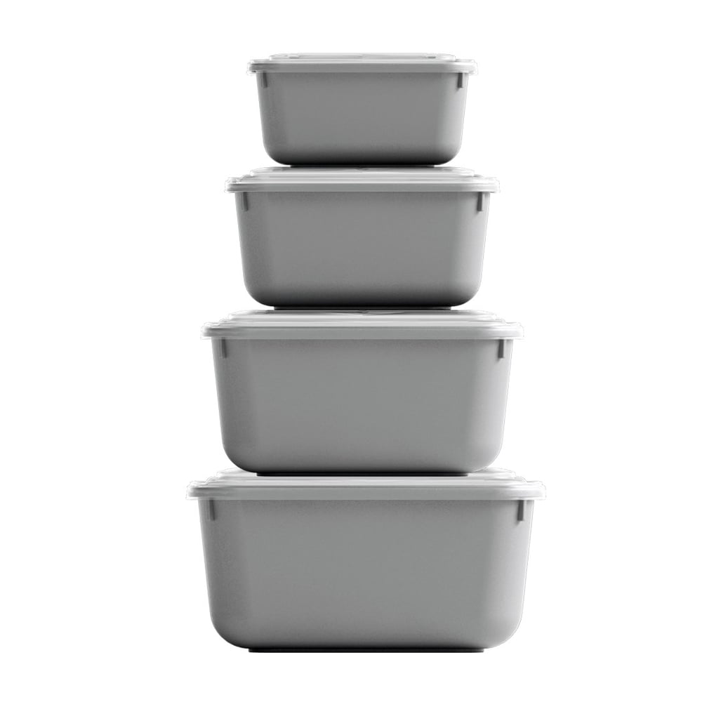 4 Parça Snap Lid Dikdörtgen Set (600-1100-1800-3000 ml)