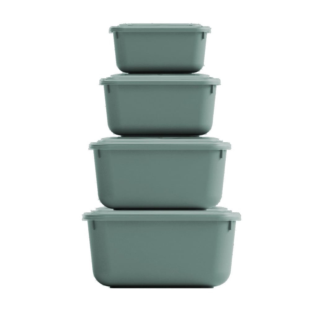 4 Parça Snap Lid Dikdörtgen Set (600-1100-1800-3000 ml)