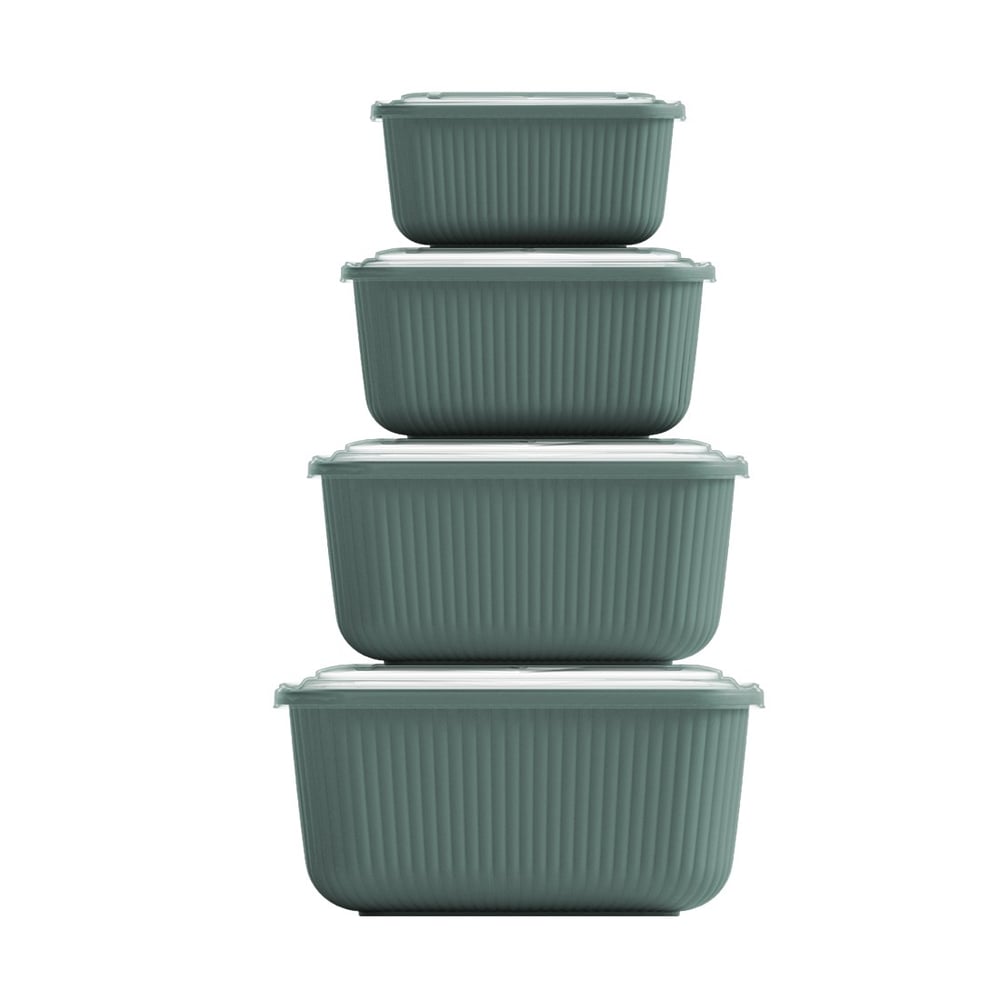 4 Parça Snap Lid Line Dikdörtgen Set (600-1100-1800-3000 ml)