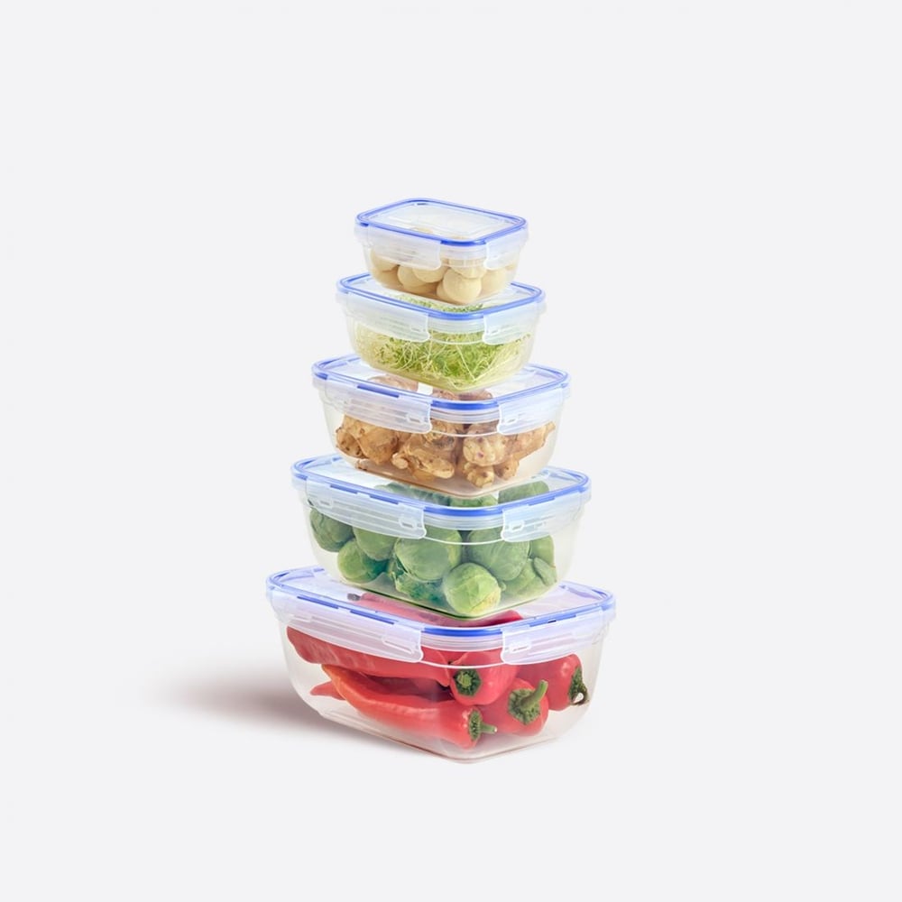 5 Parça Contalı Dikdörtgen Set (400-800-1400-2300-4000 ml)