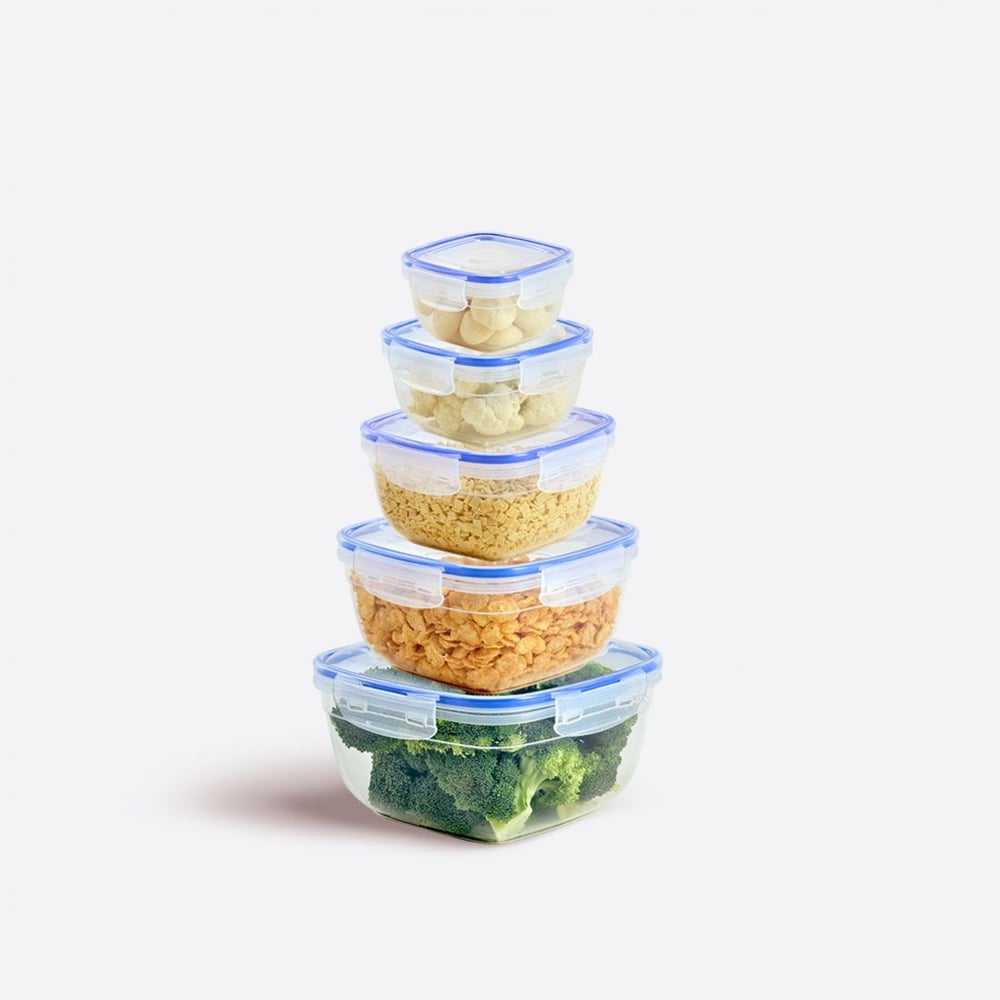 5 Parça Contalı Kare Set (275-500-900-1500-2400 ml)